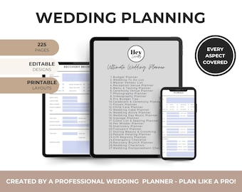 Ultimate Wedding Planner | 225 Pages, Checklists (Digital Download)