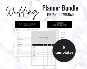 Wedding Planner | Trackers + Worksheets | Gender Neutral Language | Planning your budget, your guest list and more | INSTANT DOWNLOAD