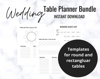 Wedding Table Planning Bundle | INSTANT DOWNLOAD