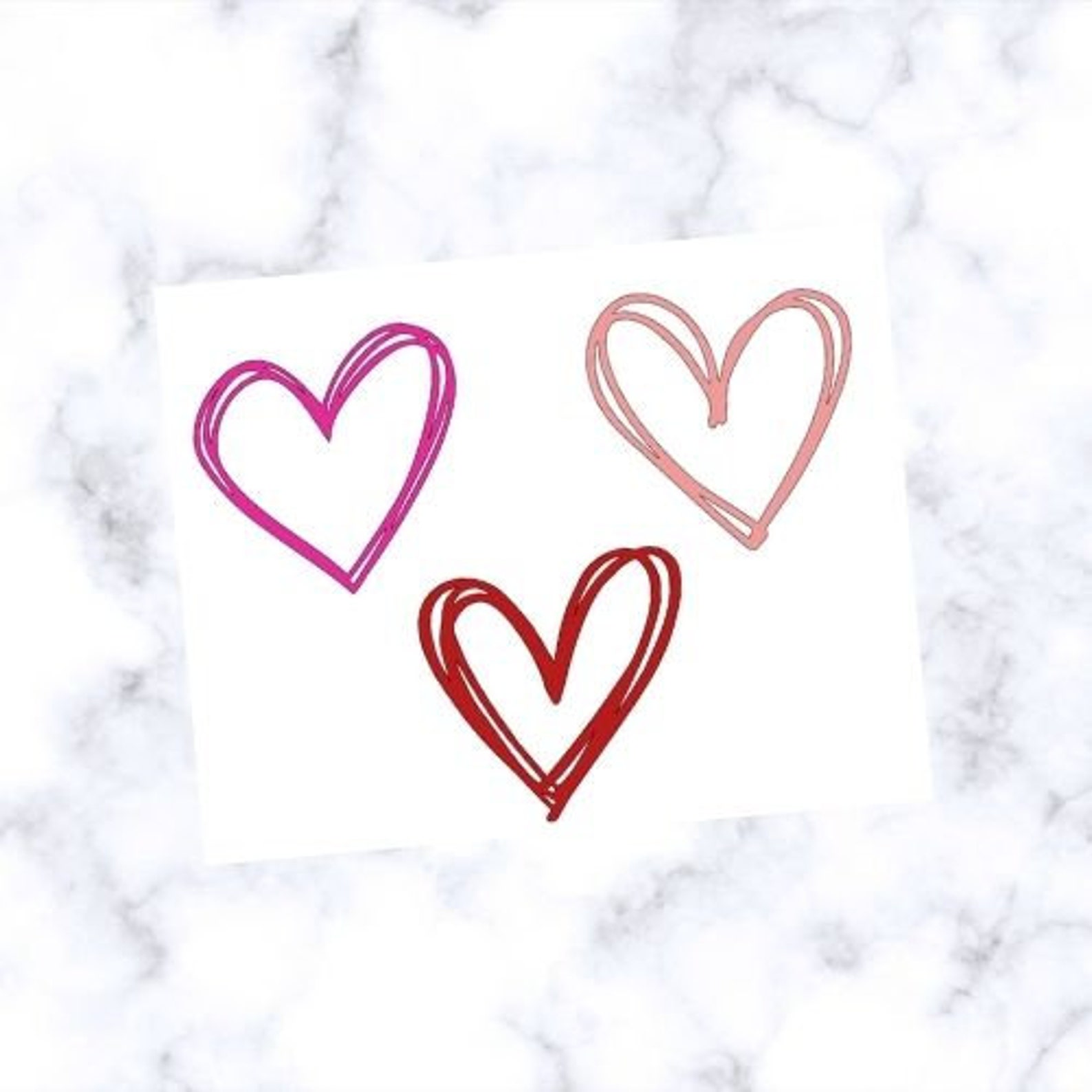 Set of 3 Heart Vinyl Decals Heart Decals Computer Decals Etsy