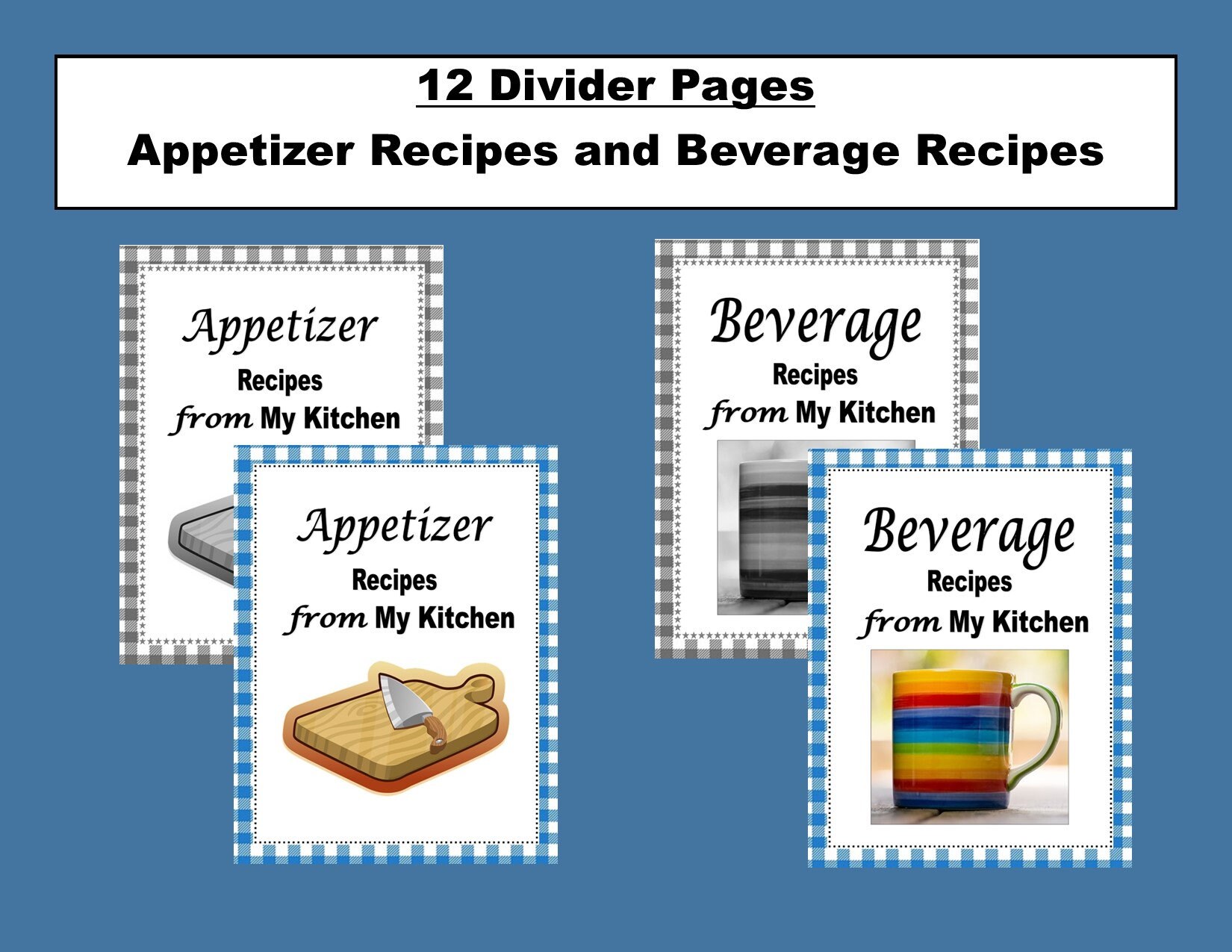 Create Your Own Cookbook Printable ~ Digital Download ~ Cover, Dividers ...