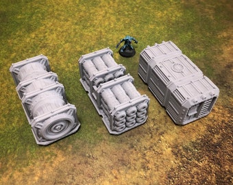 3 Piece Sci Fi Container Set ++ 28mm Wargame Scenery Terrain RPG Warhammer 40k Star Wars Necromunda Killteam DnD Tabletop Miniature Model