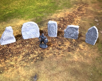 5 Nordic Runestones++ 28mm miniature viking wargame scenery terrain warhammer warcry historical norse scandinavian saga valheim rpg ttrpg