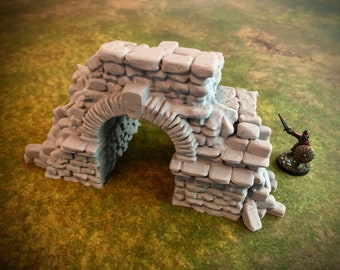 Ruined Castle Gatehouse + 28mm miniature scenery wargame terrain ttrpg warhammer aos 40k mordheim frostgrave dnd tabletop gaming skirmish