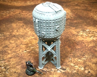 Sci Fi Water Tower Scatter Terrain (28mm) + + Steampunk Warhammer 40k Kill Team Necromunda Stargrave fallout Fantasy RPG Scenery Wargame dnd