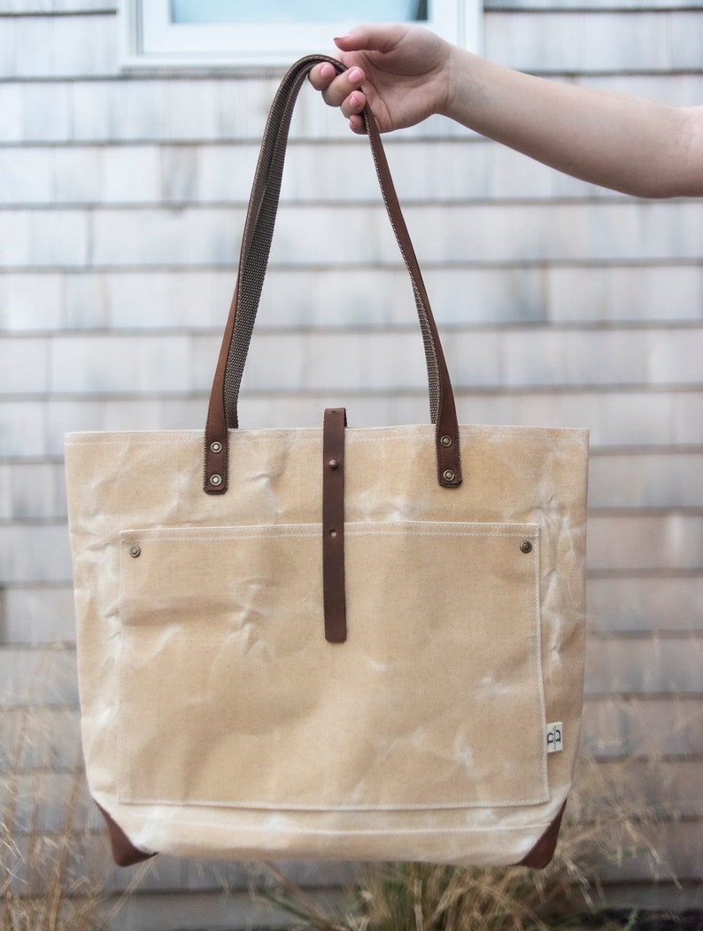 CLASSIC TOTE BAG Waxed Canvas Heavy Duty Canvas Tote Bag Etsy