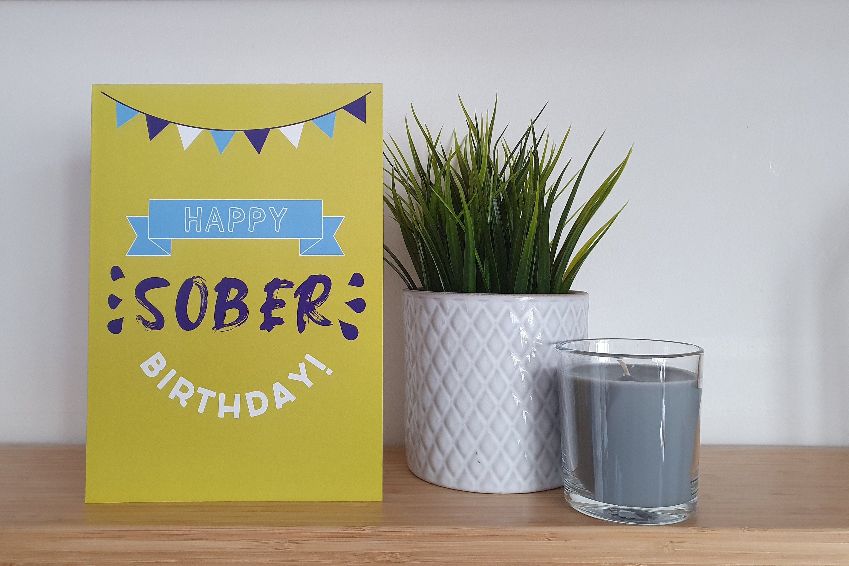 Happy Sober Birthday Greetings Card Etsy UK