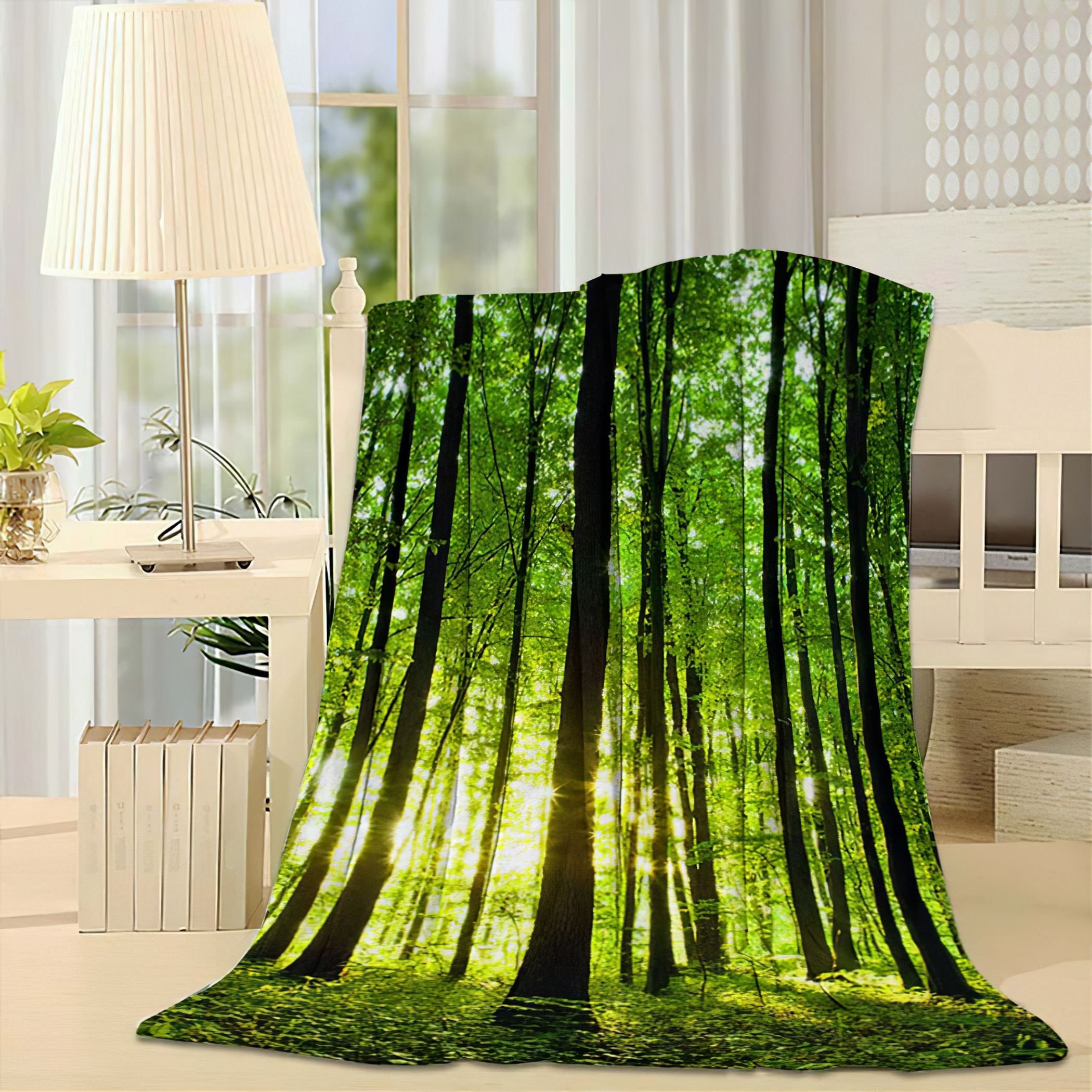 Beautiful Green Forest Nature Fleece Throw BlanketAll Over Etsy
