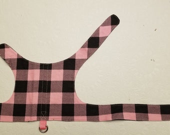 PINK and BLACK BUFFALO Check Cat Harness (Escape Proof & Comfortable)