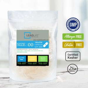 500 Count Empty Gelatin Capsules - Empty Pill Capsules - DIY Capsule Filling - Pure Bovine Pill Capsules Empty Gel Caps
