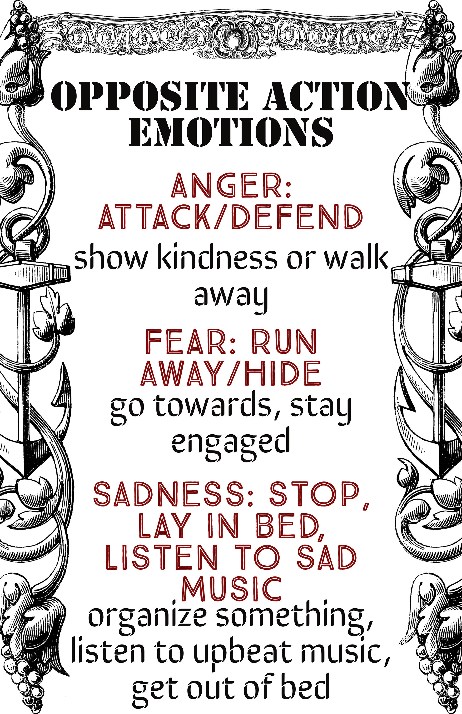 DBT Opposite Action Emotions Etsy Dbt opposite action emotions etsy