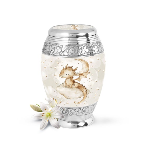 Handmade Baby Dragon Urn for Ashes, Memorial Urn, Personalized Cremation Urn, Stillborn Urn, Human Ashes Urn, 3" & 10" Large Urn for Infant