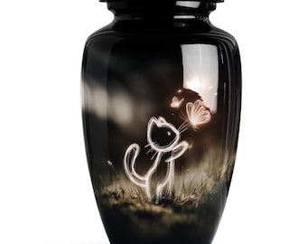 Custom Large Cat Urn for Ashes – Personalized Cat Cremation Urn – Memorial Pet Urns for Cats – Personalized Keepsake Urns, Infant Ash Holder
