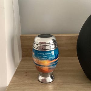 Handcrafted Sunset Beach Theme Cremation Urn for Ashes, Ocean Urn, Beautiful Memorial Urn, Funeral Keepsake & Large Urn Adult Men Women image 8