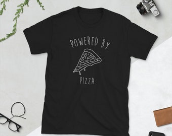 Powered By Pizza T-Shirt - Funny Pizza Shirt, Pizza Gift, Pizza Lover, Pizza T-Shirt, I Love Pizza, Food T-Shirt, Pizza Lover T-Shirts