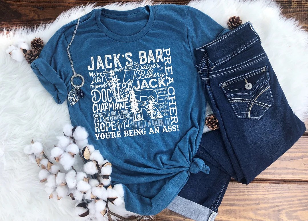 Discover Virgin River Tshirt, Jacks Bar, Subway Word Art Shirt