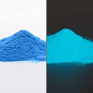 Sky Blue Glow Powder | Glow In The Dark Pigment | Strontium Aluminate | Water Based | Ring Making Supplies | Resin Glow | Non-toxic | Bild 1
