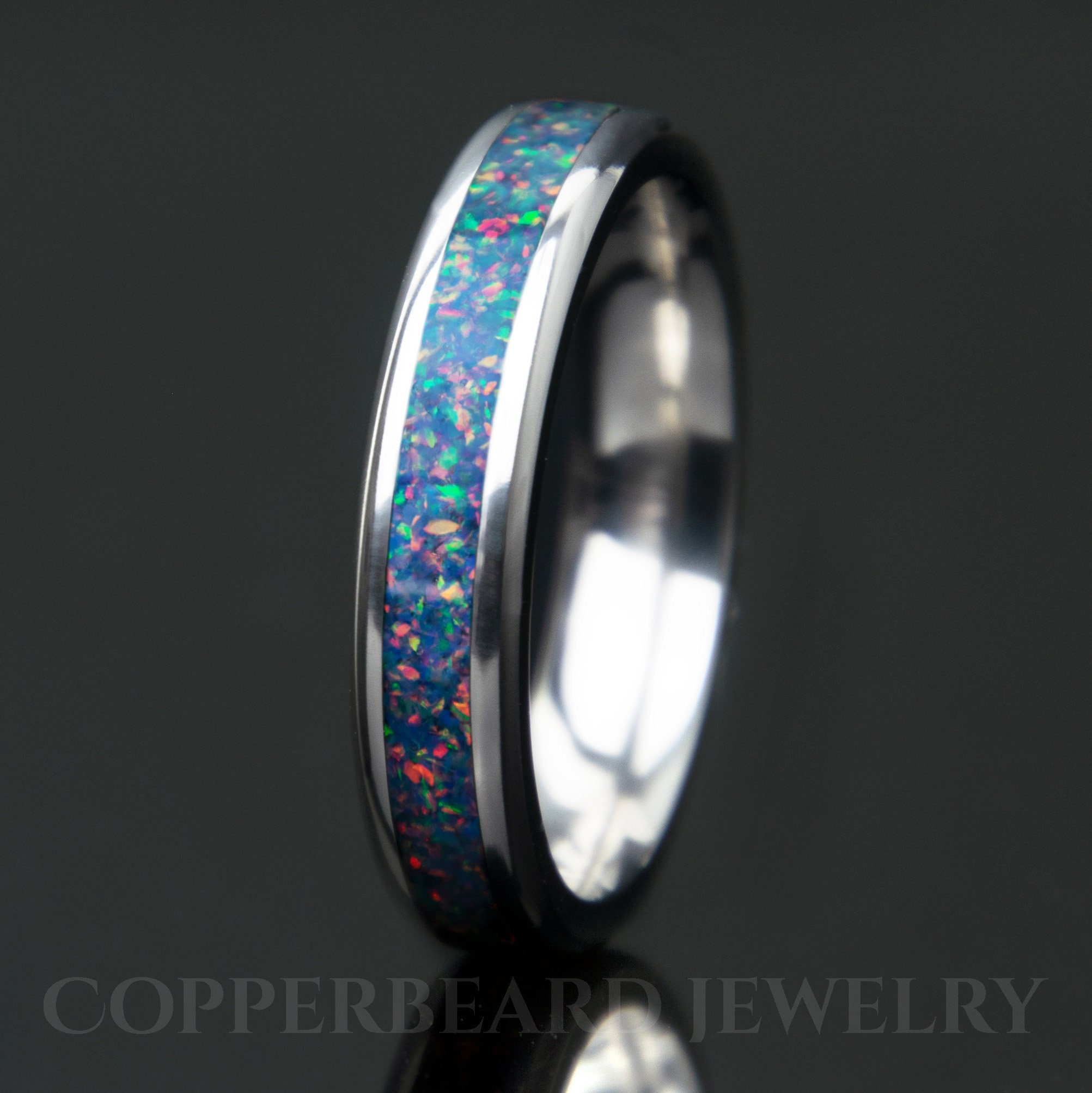 Sky Blue Opal Ring | Women's Thin Opal Ring | Opal Women's