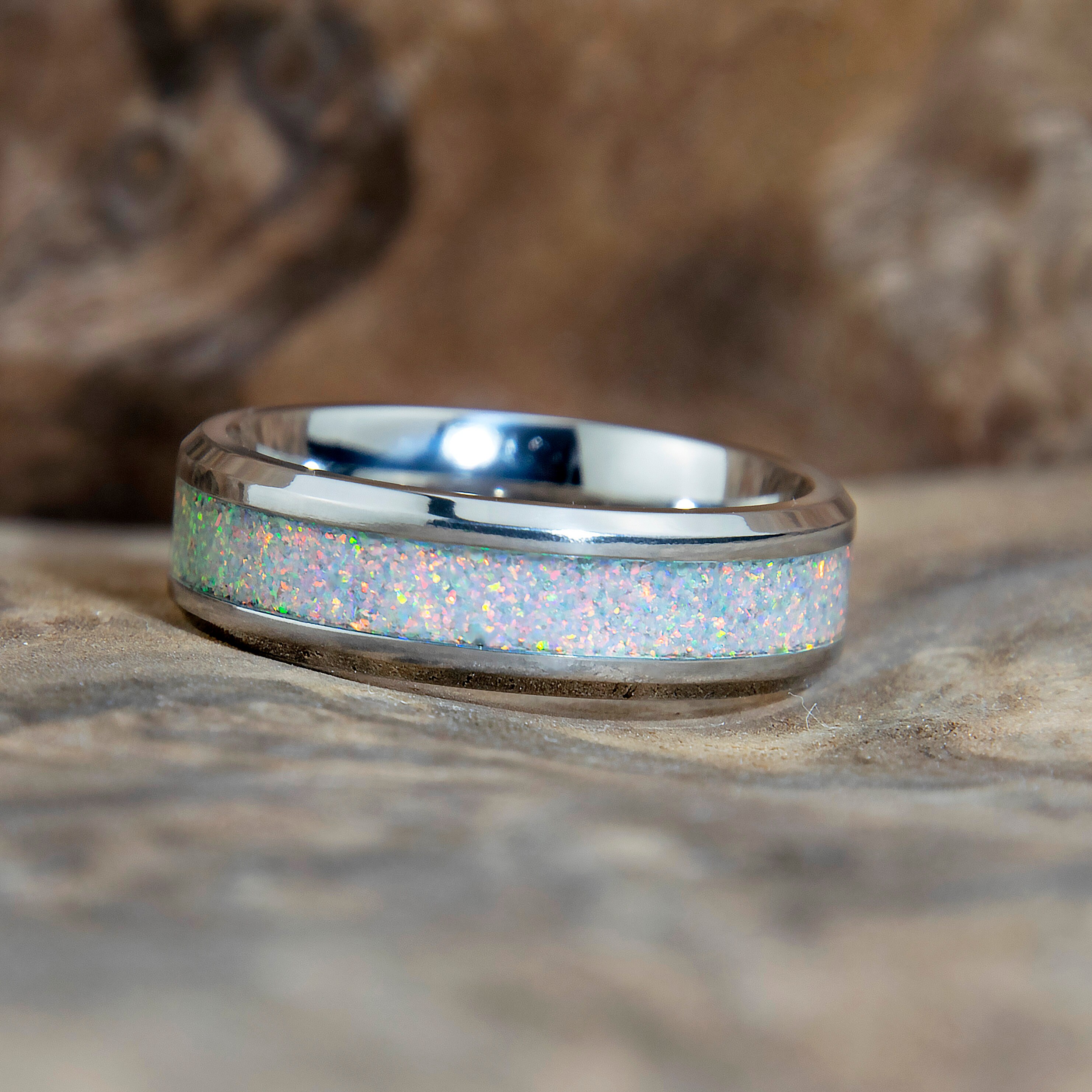 White Opal Ring Opal Wedding Band Opal Eternity Inlay Ring - Etsy White Opal Ring Opal Wedding Band Opal Eternity Inlay Ring - Etsy