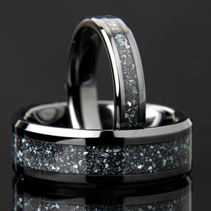 Specularite Ring | Hematite Wedding Band | Black Ceramic Ring | Hematite Engagement Ring | Promise Ring | 8mm 6mm 4mm