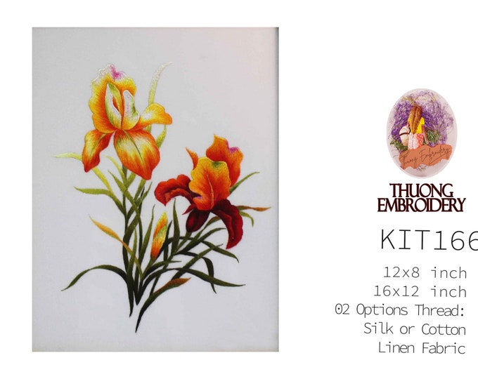 KIT166 Easy Embroidery Kit, Beautiful Wildflowers design by ThuongEmbroidery, Plus 30% embroidery thread