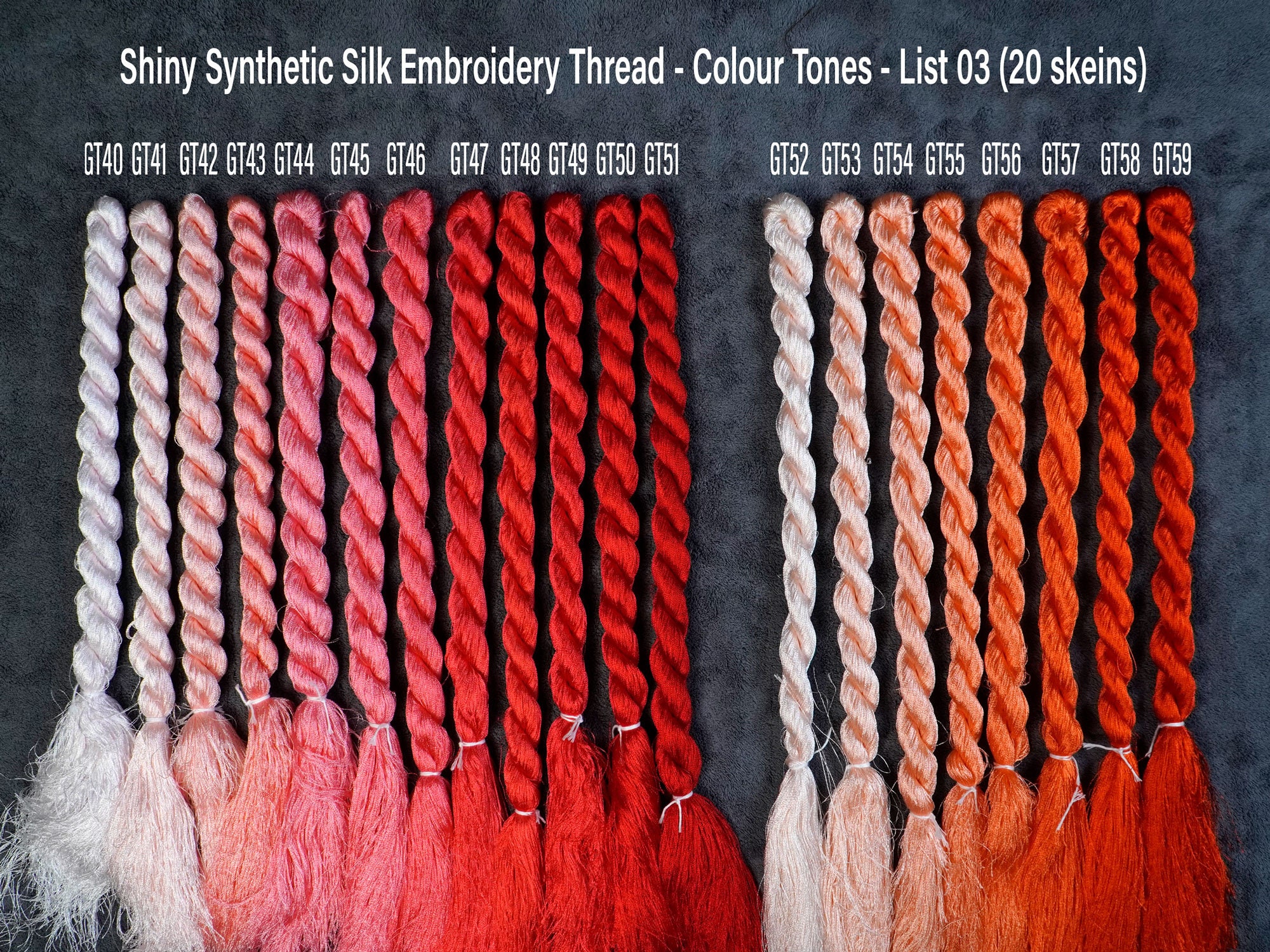 Option Skeins (GT114 to GT149 Colors, 30 Yards) Silk Embroidery Thread