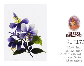 KIT175 Easy Embroidery Kit, Beautiful wildflowers design by ThuongEmbroidery, Plus 30% embroidery thread
