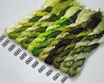 Set 11 Skeins ST21 to ST31 | Glossiest Synthetic Silk Embroidery Thread