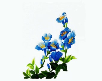 DOWNLOAD FILE - Embroidery Pattern KIT01 "Blue Wildflowers" |  05 high-quality .jpg image files