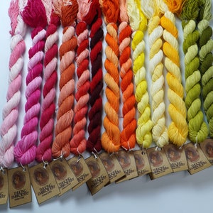 Fine Cotton Thread for Hand Embroidery - 60-yard skeins type - Color selection of skeins with codes CT01 to CT28