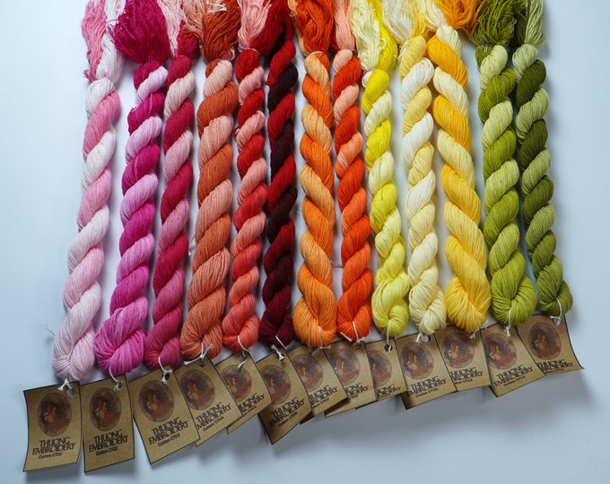 Fine Cotton Thread for Hand Embroidery - 60-yard skeins type - Color selection of skeins with codes CT01 to CT28