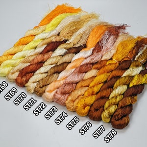 Set 13 Skeins (ST66 to ST78 Colors) Silk Embroidery Thread
