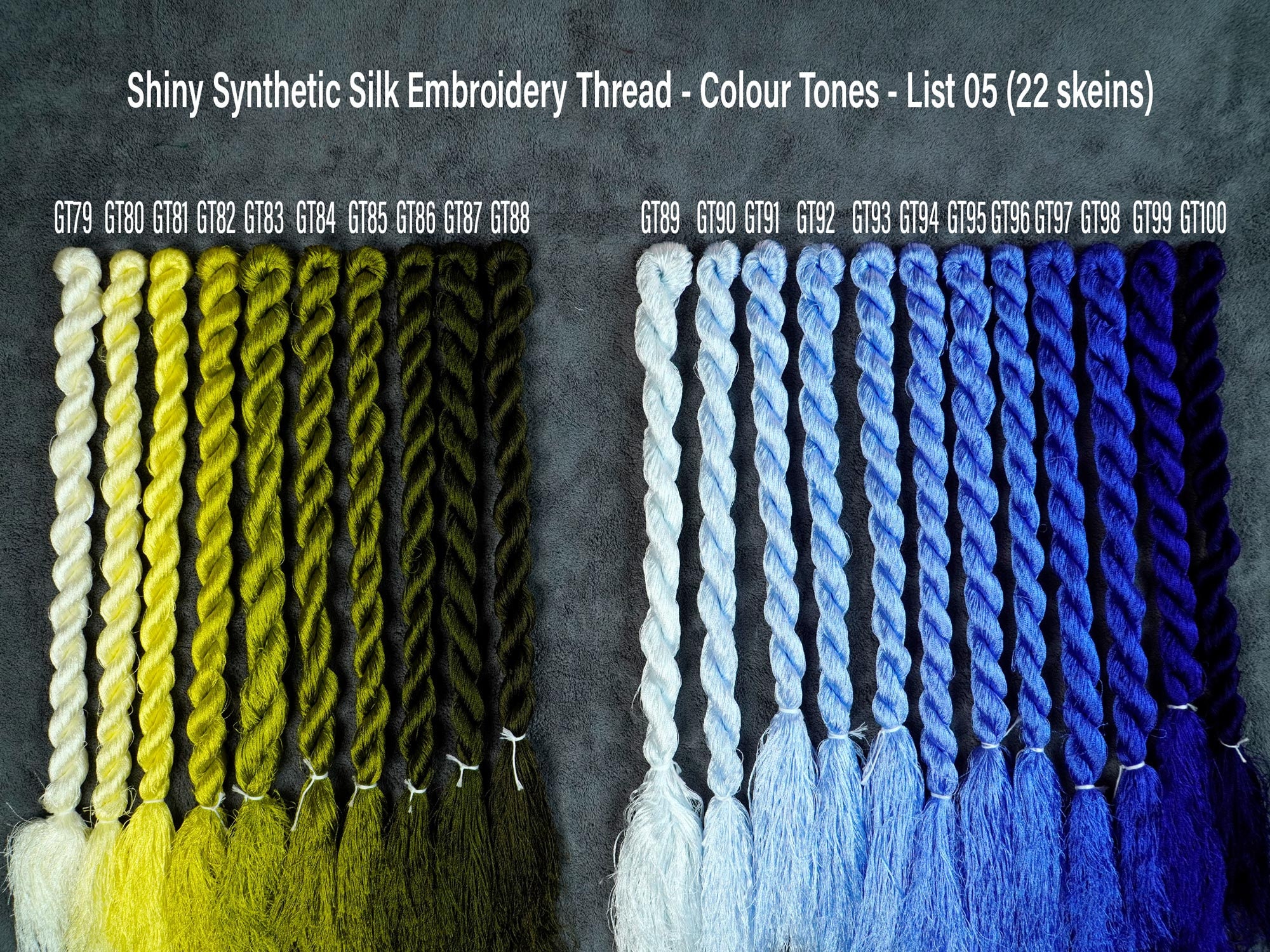 Option Skeins (GT60 to GT113 Colors, 30 Yards) Silk Embroidery Thread