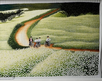 KIT14 Advanced Embroidery Kit, Buckwheat Flower Season design by ThuongEmbroidery, Plus 30% embroidery thread