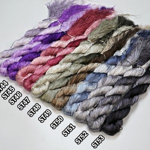 Set 12 Skeins ST42 to ST53 | Glossiest Synthetic Silk Embroidery Thread