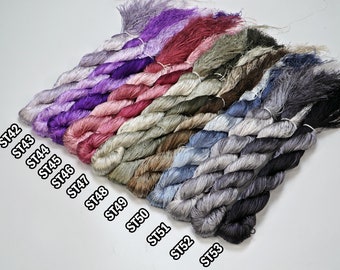 Set 12 Skeins ST42 to ST53 | Glossiest Synthetic Silk Embroidery Thread