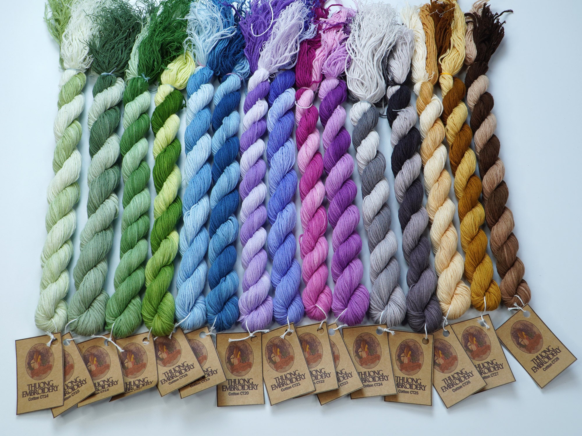 Hand Dyed Pearl Cotton Embroidery Thread, Colorful Cross Stitch Thread, 6  Strand Embroidery Floss, Monogram Floss