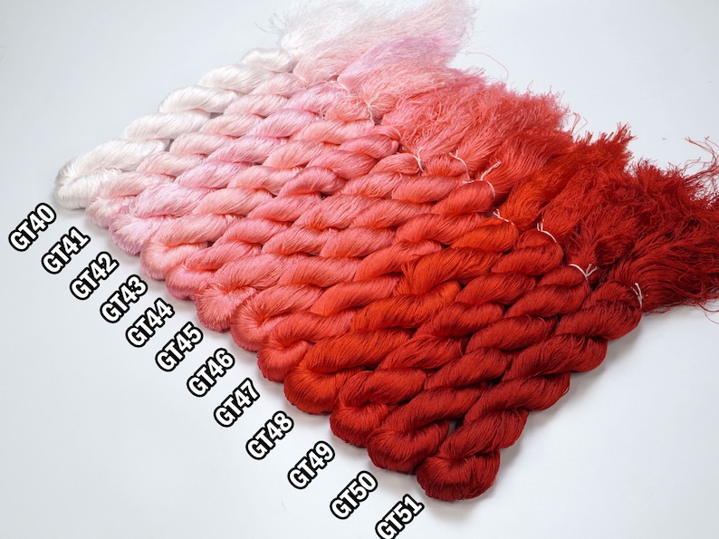 Glossiest Synthetic Silk Hand Embroidery Thread code list GT40-51