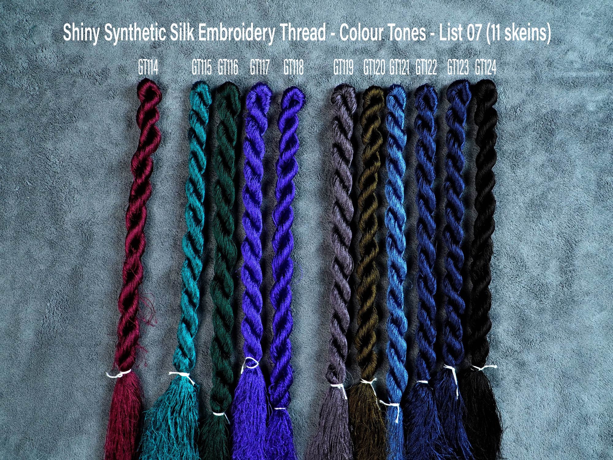 Option Skeins (GT114 to GT149 Colors, 30 Yards) Silk Embroidery Thread