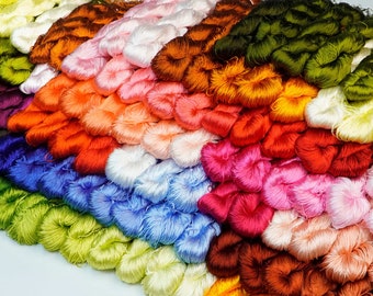 Whole 236 Skeins of 120 yards, Code GT01-236 | Glossiest Synthetic Silk Hand Embroidery Thread (not natural silk)