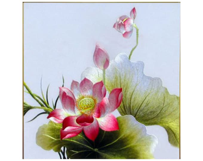 No.101 ORDER Hand Embroidery - Lotus Flower