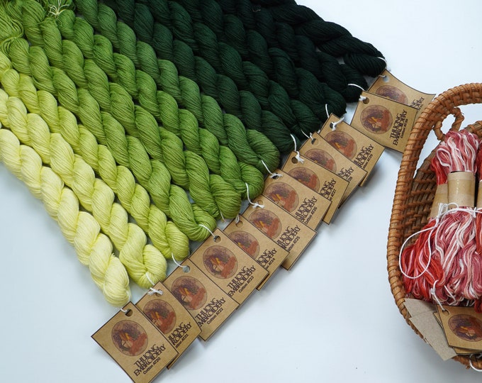 Colour 12 Set - Cotton Embroidery Thread - 30-yard skeins and 60-yard skeins - AT20 to AT31