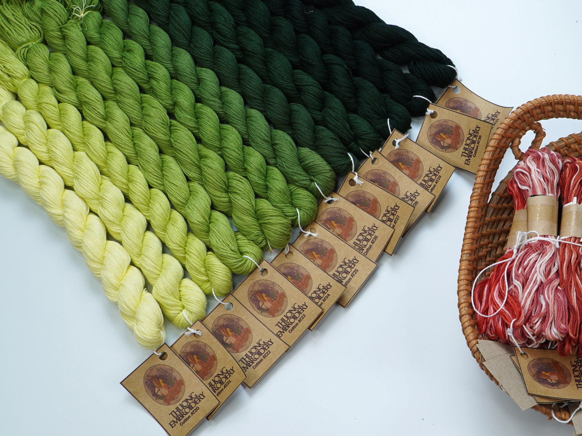 Colour 12 Set - Cotton Embroidery Thread - 30-yard skeins Colour 12 Set - Cotton Embroidery Thread - 30-yard skeins