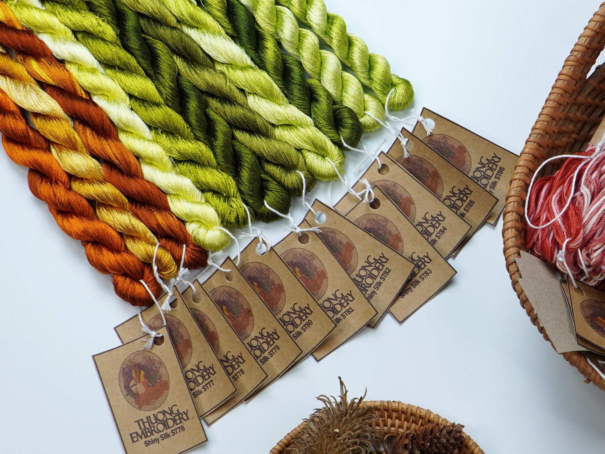 Color 11 set shiny silk handembroidery thread  02 selection 30yard Color 11 set shiny silk handembroidery thread  02 selection 30yard