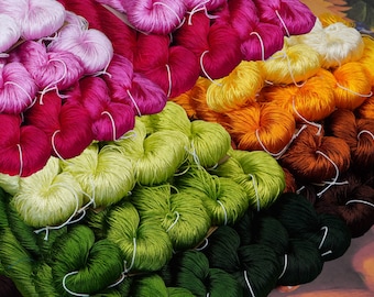 Whole 157 Skeins Code GT01-157 | Glossiest Synthetic Silk Hand Embroidery Thread (not natural silk)