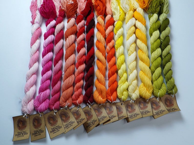 Fine Cotton Thread for Hand Embroidery - 30-yard Skeins Type - Color ...