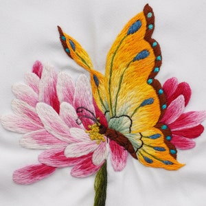 COMPLETED Embroidery Heb10-no Frame: Butterflies and Chrysanthemums - Etsy