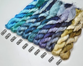 Set 10 Skeins ST89 to ST98 | Glossiest Synthetic Silk Embroidery Thread