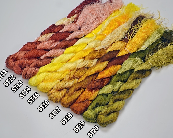 Set 10 Skeins ST11 to ST20 | Glossiest Synthetic Silk Embroidery Thread