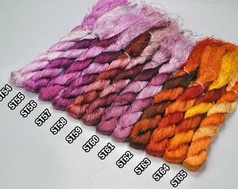 Set 12 Skeins ST54 to ST65 | Glossiest Synthetic Silk Embroidery Thread